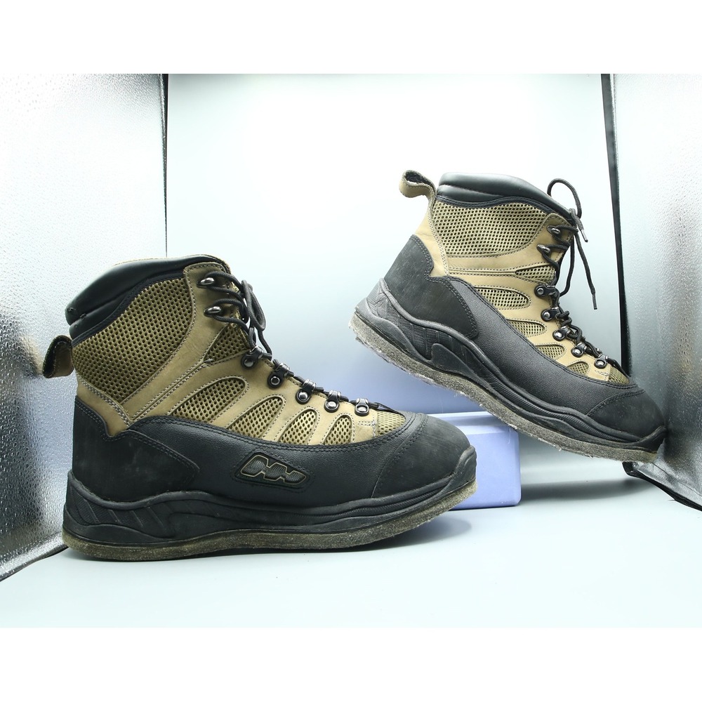 White River Fly Shop Mens Wading Boots 12M WR30129GREY Felt Sole Tan Black - Picture 2 of 10